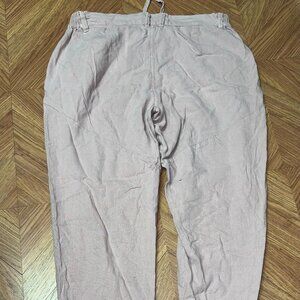 Pink linen pants